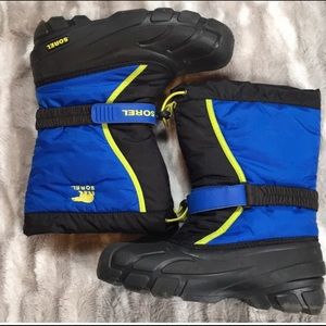Sorel Blue & Yellow Snow Boots Sz 7